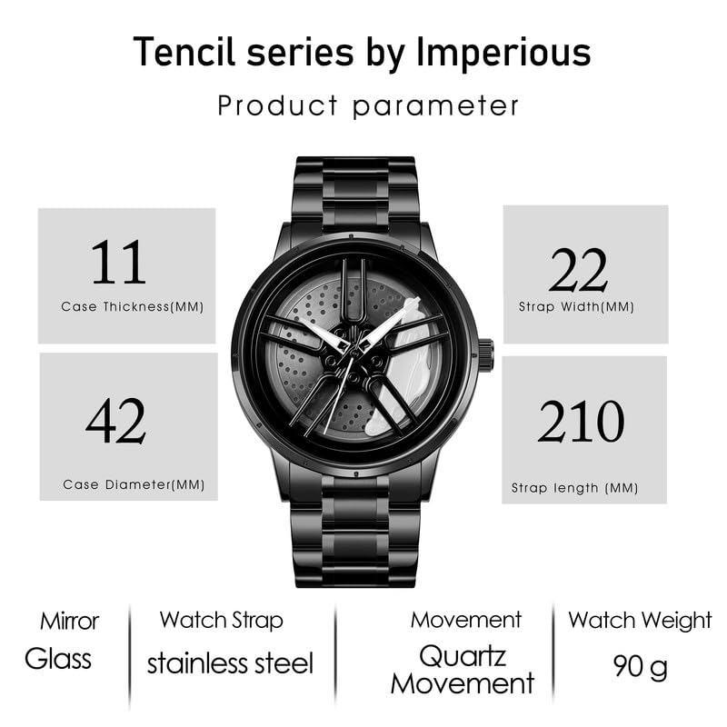 IMPERIOUS Men's Watch New Wheels Rolling Analog Stainless Steel || Quartz Movement|| Water Resistant Wristwatch - White