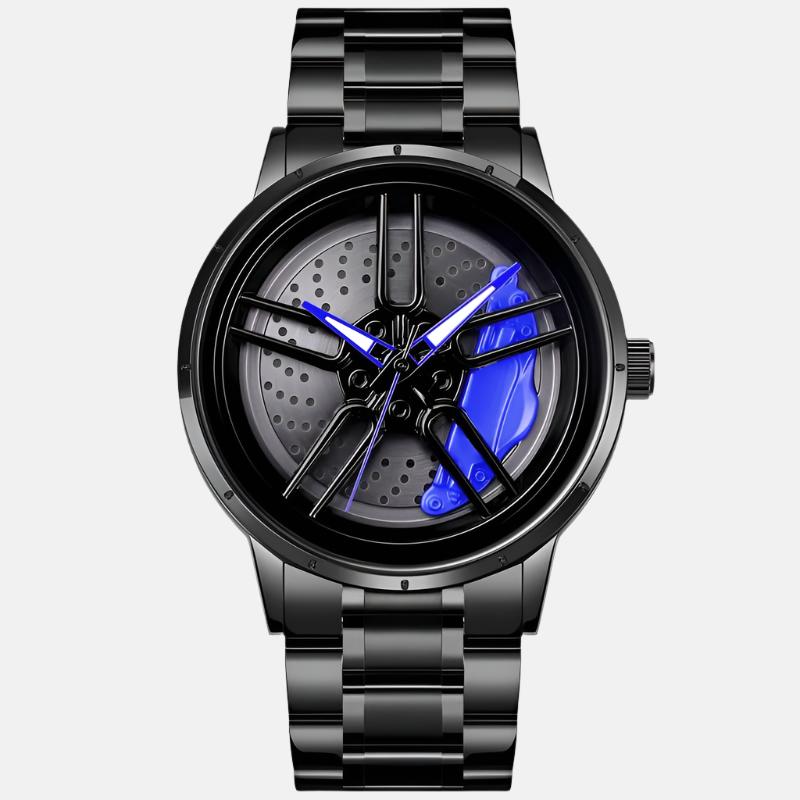 IMPERIOUS Men's Watch New Wheels Rolling Analog Stainless Steel || Quartz Movement|| Water Resistant Wristwatch - Blue