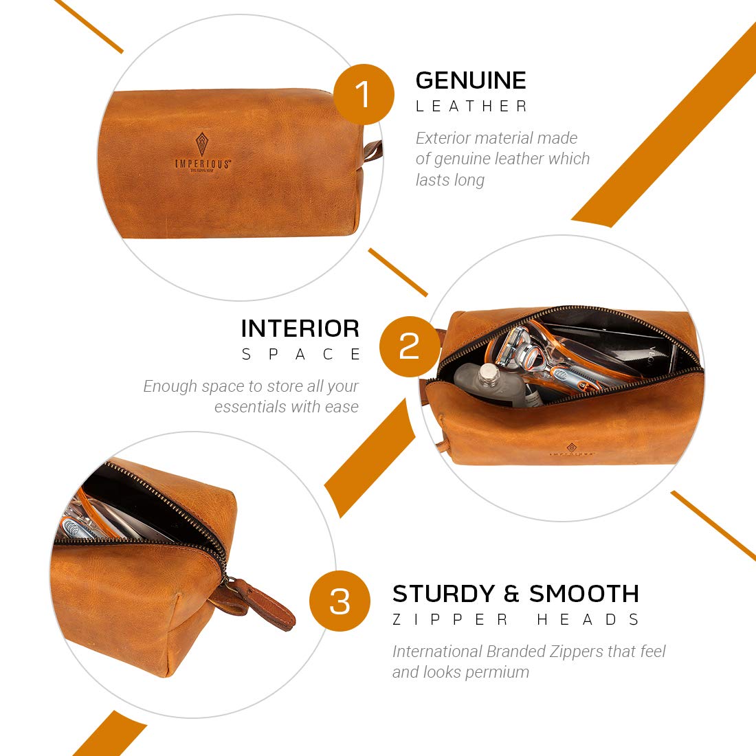 Brown Toiletry Bag (B-1) Cosmetics Case