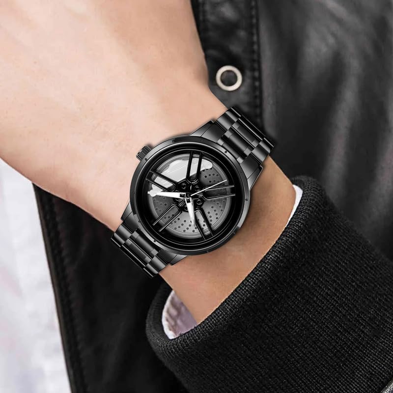 IMPERIOUS Men's Watch New Wheels Rolling Analog Stainless Steel || Quartz Movement|| Water Resistant Wristwatch - White