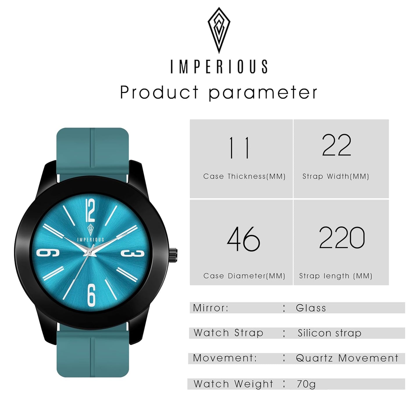 IMPERIOUS - THE ROYAL WAY Watches for Men Round Analogue Stainless Steel Dial Men Watch with Silicon Adjustable Magnetic Clasp Strap Watches for Mens (Black, Blue,Sea Green,Maroon)