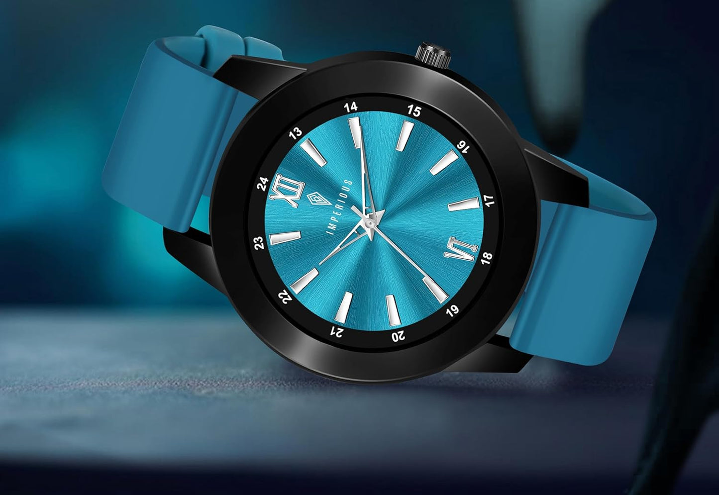 IMPERIOUS - THE ROYAL WAY Watches for Men Round Analogue Stainless Steel Dial Men Watch with Silicon Adjustable Strap Watches for Mens (Sea Green)