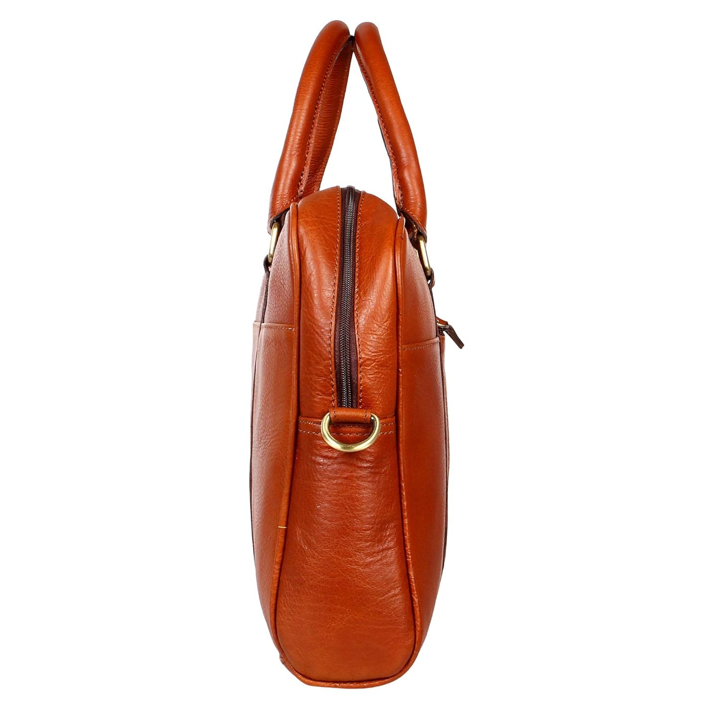 Pure Leather Men's Laptop Messenger Bag ( Tan - 16.5 inch )