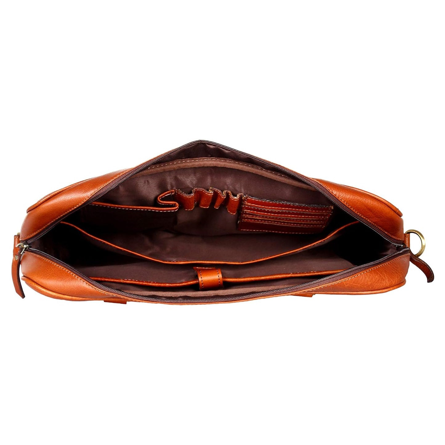 Pure Leather Men's Laptop Messenger Bag ( Tan - 16.5 inch )