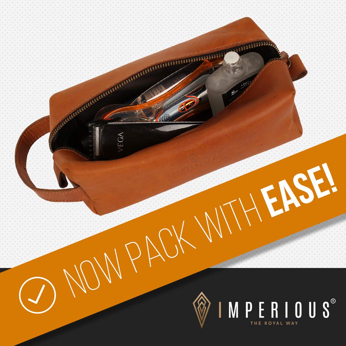 Brown Toiletry Bag (B-4) Cosmetics Case