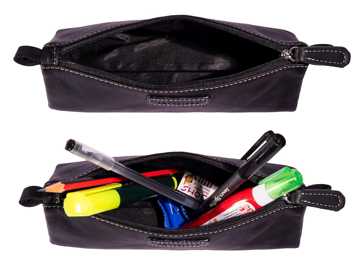 Leather Pencil Case Holder (Black)