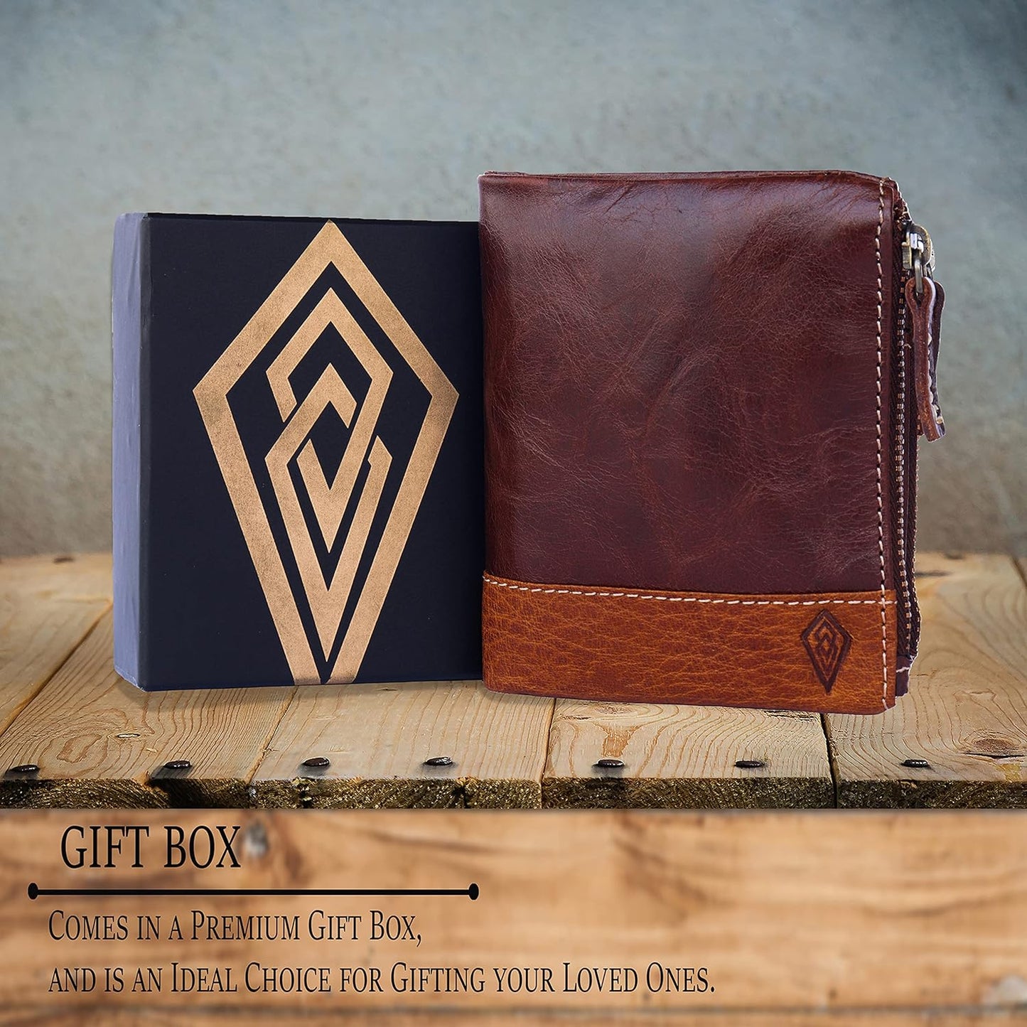 THE ROYAL WAY Italian Brown Leather Men's RFID Blocking Wallet