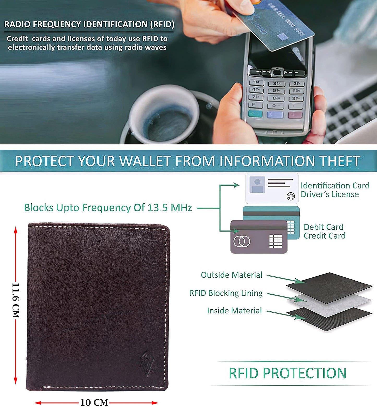 THE ROYAL WAY Brown Leather Men's Wallet