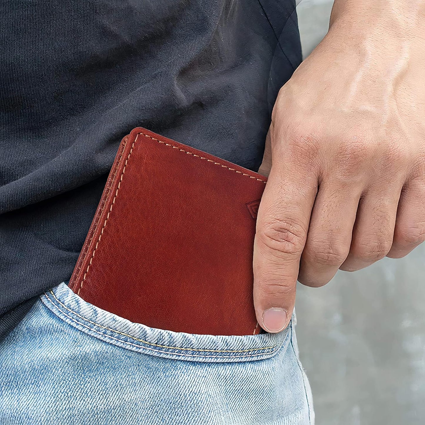 RFID Protected Genuine Leather Wallet (brown)