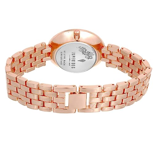 IMPERIOUS - THE ROYAL WAY Wrist Watches for Women Branded Analogue Ladies Stainless Steel Wrist Watch with Round Dial | Splash Resistant Watches for Girls (Gold)