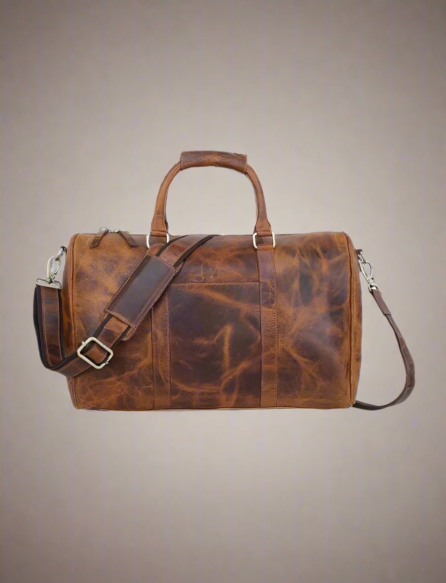 Duffel Travel Luggage, Gym Shoulder Bag (Brown)