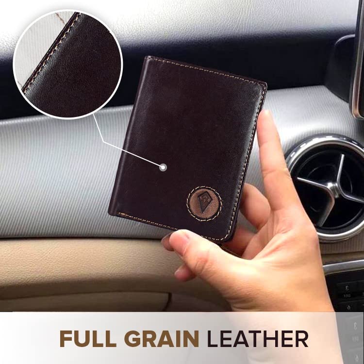 Men's Genuine Leather RFID Blocking Wallet (Brown)