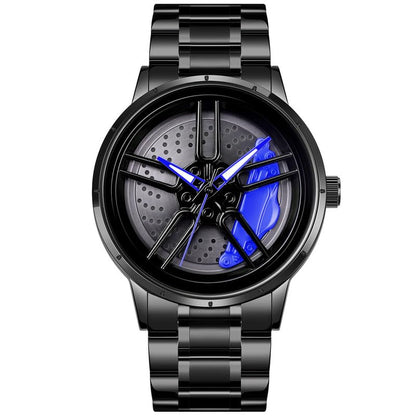 IMPERIOUS Men's Watch New Wheels Rolling Analog Stainless Steel || Quartz Movement|| Water Resistant Wristwatch - Blue