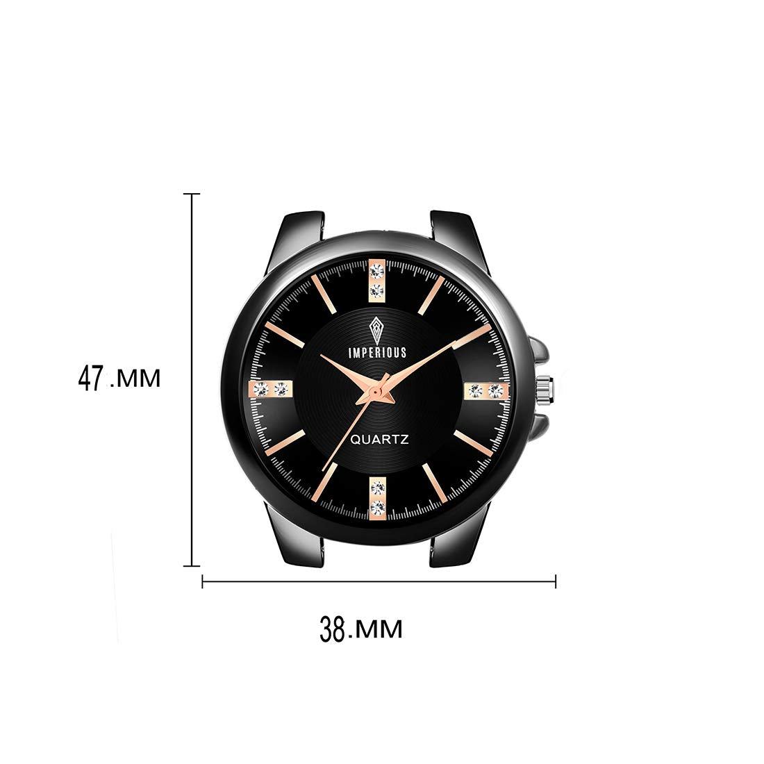 Imperious Round Dail Analogue Women's Wrist Watch-Black