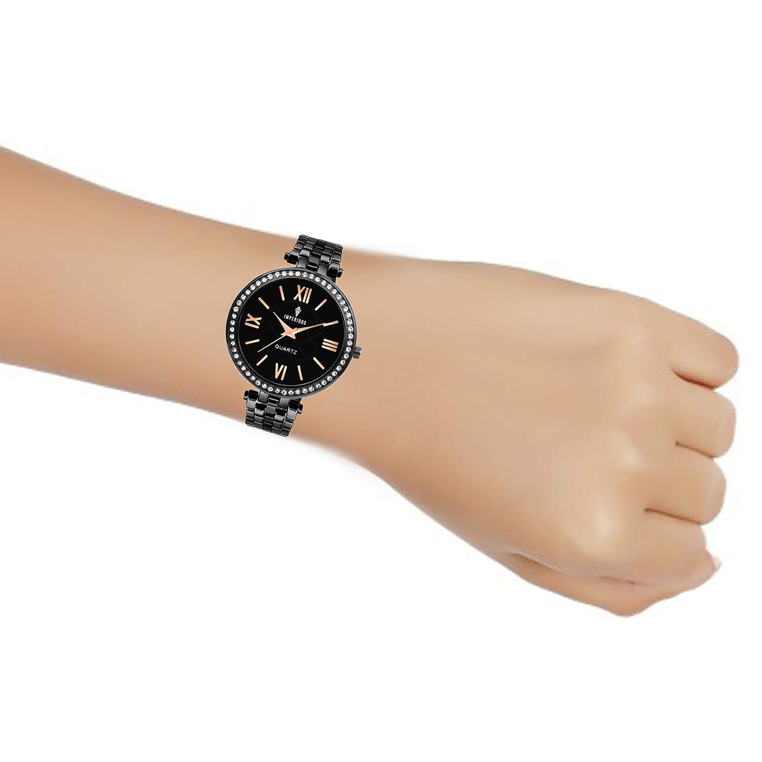 IMPERIOUS - THE ROYAL WAY Round Dial Analogue Women's Wrist Watches (Black)