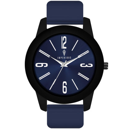 IMPERIOUS - THE ROYAL WAY Watches for Men Round Analogue Stainless Steel Dial Men Watch with Silicon Adjustable Strap Watches for Boys