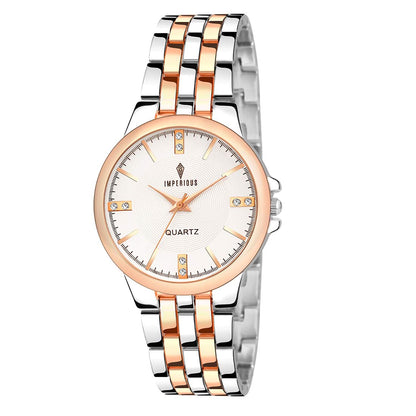 Imperious Round Dail Analogue Women's Wrist Watch-Silver