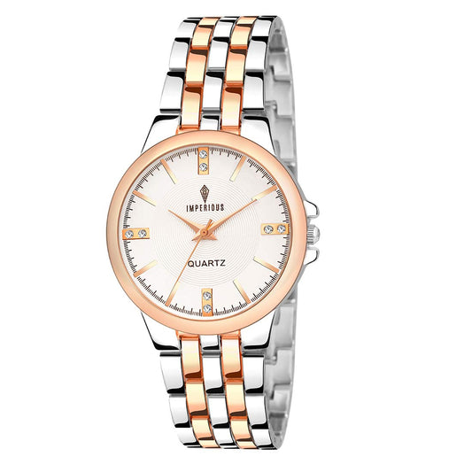 Imperious Round Dail Analogue Women's Wrist Watch-Silver