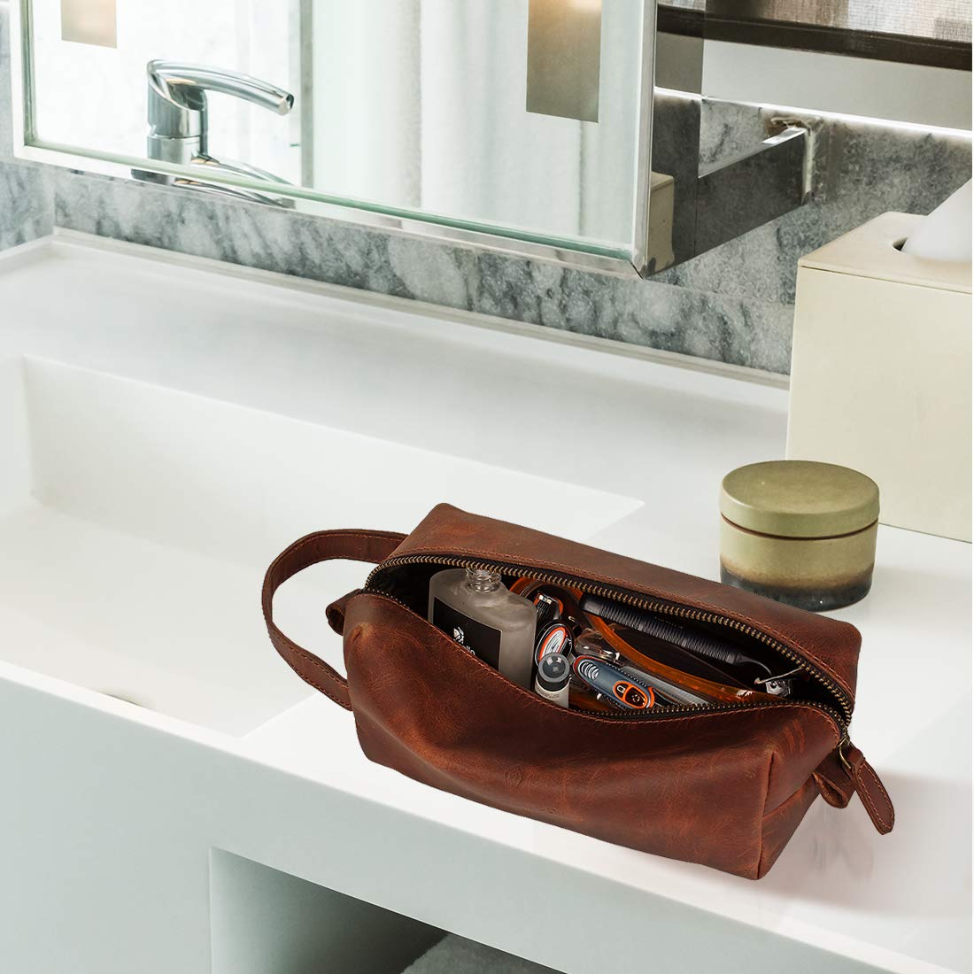 Brown Toiletry Bag (B-2) Cosmetics Case