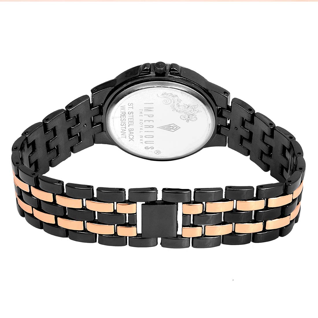 Imperious Round Dail Analogue Women's Wrist Watch-Black Gold