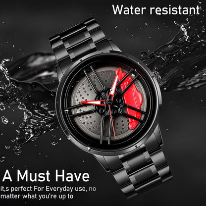 IMPERIOUS Men's Watch New Wheels Rolling Analog Stainless Steel || Quartz Movement|| Water Resistant Wristwatch - Red