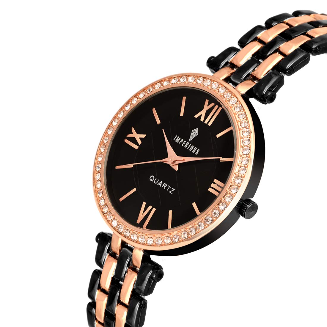 IMPERIOUS - THE ROYAL WAY Analog Round Black Gold Dial Women's Wrist Watches