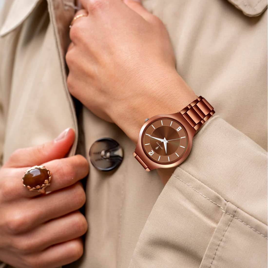 IMPERIOUS Analog Dial Women's Watch | Copper Brown