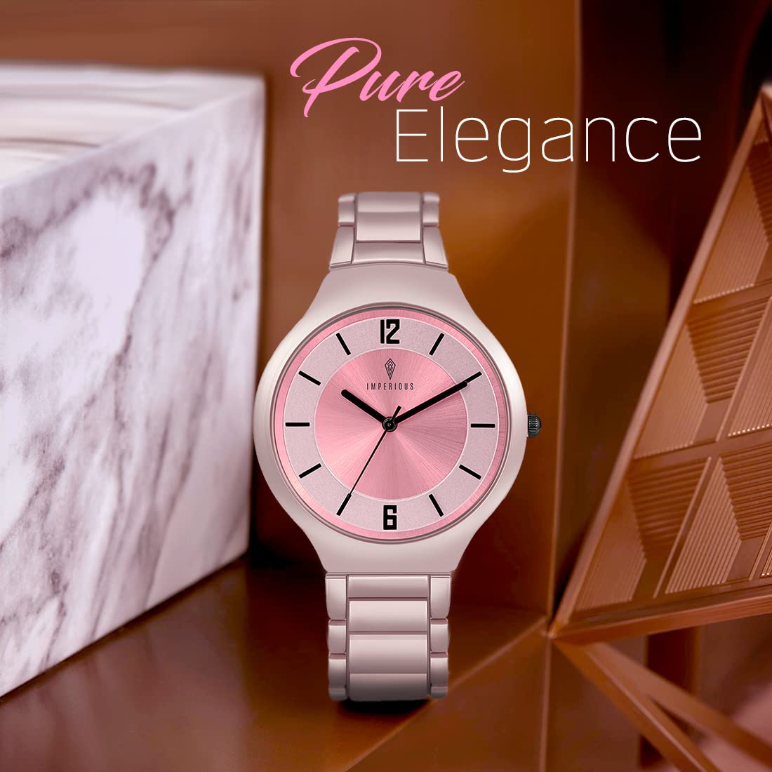 IMPERIOUS Analog Dial Women's Watch|Ladies Wrist Watch|Strap Watches for Girls/Female|Stylish Fashionable Watches for Women and Girls|Classy Womens Watches|Gifts for Women| Baby Pink