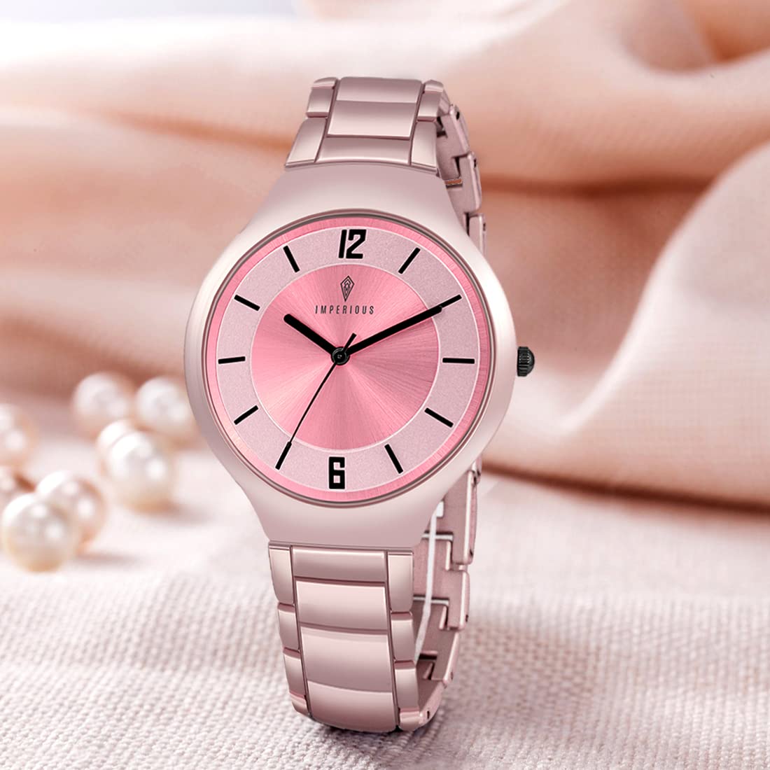 IMPERIOUS Analog Dial Women's Watch|Ladies Wrist Watch|Strap Watches for Girls/Female|Stylish Fashionable Watches for Women and Girls|Classy Womens Watches|Gifts for Women| Baby Pink