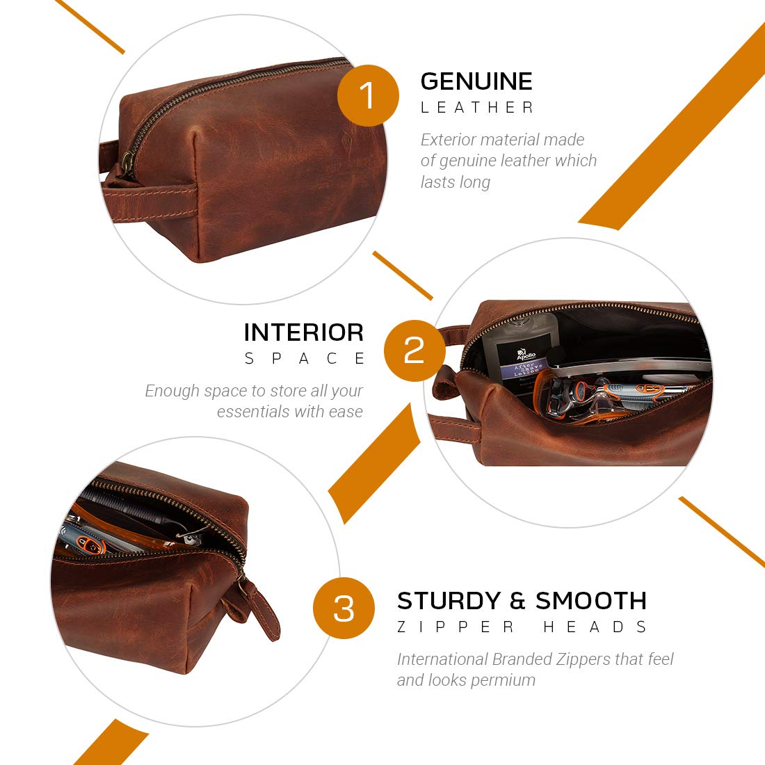 Brown Toiletry Bag (B-2) Cosmetics Case