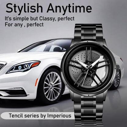IMPERIOUS Men's Watch New Wheels Rolling Analog Stainless Steel || Quartz Movement|| Water Resistant Wristwatch - White
