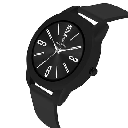 IMPERIOUS - THE ROYAL WAY Watches for Men Round Analogue Stainless Steel Dial Men Watch with Silicon Adjustable Strap Watches for Boys - (Black,Green,Blue,Maroon)