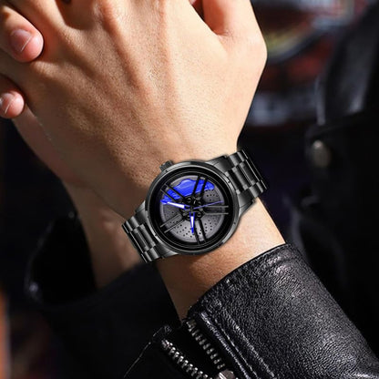 IMPERIOUS Men's Watch New Wheels Rolling Analog Stainless Steel || Quartz Movement|| Water Resistant Wristwatch - Blue