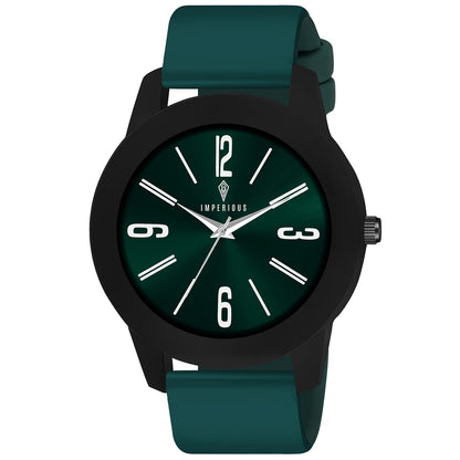 IMPERIOUS - THE ROYAL WAY Watches for Men Round Analogue Stainless Steel Dial Men Watch with Silicon Adjustable Strap Watches for Boys