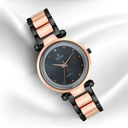 IMPERIOUS - THE ROYAL WAY Analogue Women's Watch (Black Dial)