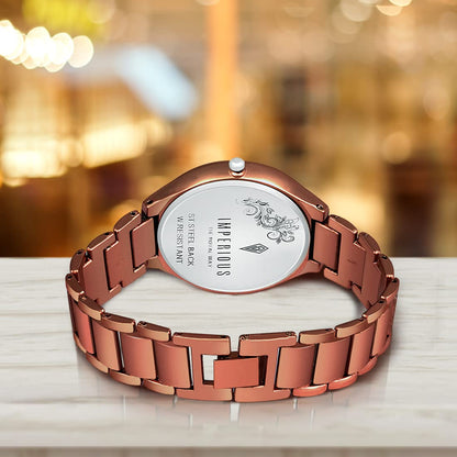 IMPERIOUS Analog Dial Women's Watch | Copper Brown