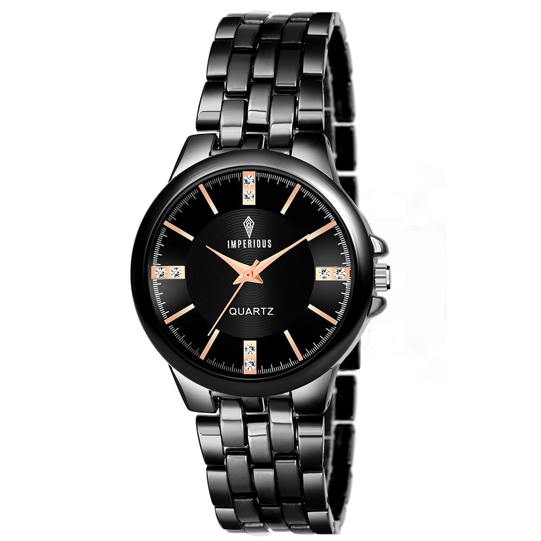 Imperious Round Dail Analogue Women's Wrist Watch-Black