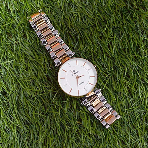 Imperious White Analogue Watch Silver Dial Strap Watch