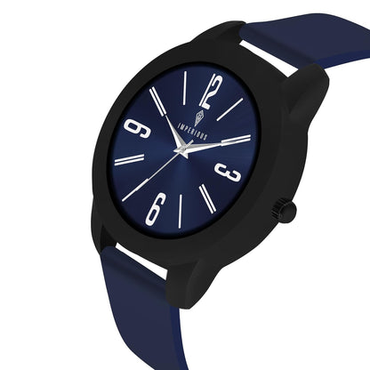 IMPERIOUS - THE ROYAL WAY Watches for Men Round Analogue Stainless Steel Dial Men Watch with Silicon Adjustable Strap Watches for Boys