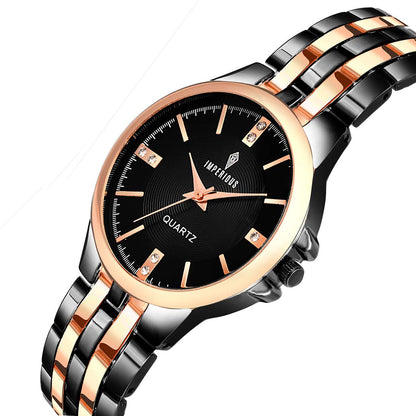 Imperious Round Dail Analogue Women's Wrist Watch-Black Gold