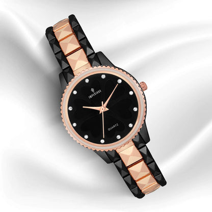 IMPERIOUS - THE ROYAL WAY Analogue Women's Watch (Black Dial)