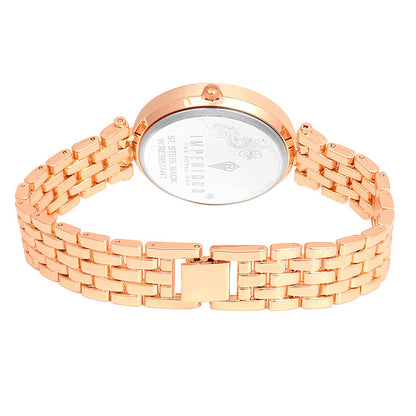 IMPERIOUS - THE ROYAL WAY Women's Round Dial Analogue Wrist Watches (Gold)