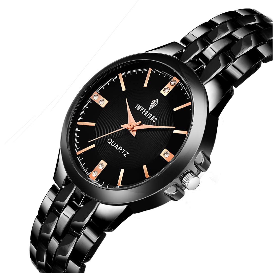 Imperious Round Dail Analogue Women's Wrist Watch-Black