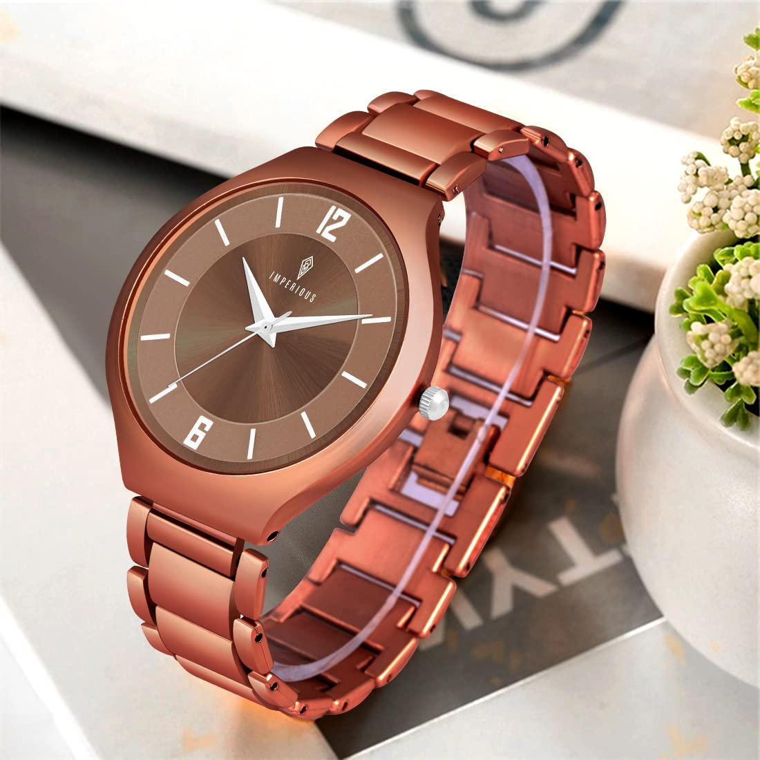 IMPERIOUS Analog Dial Women's Watch | Copper Brown