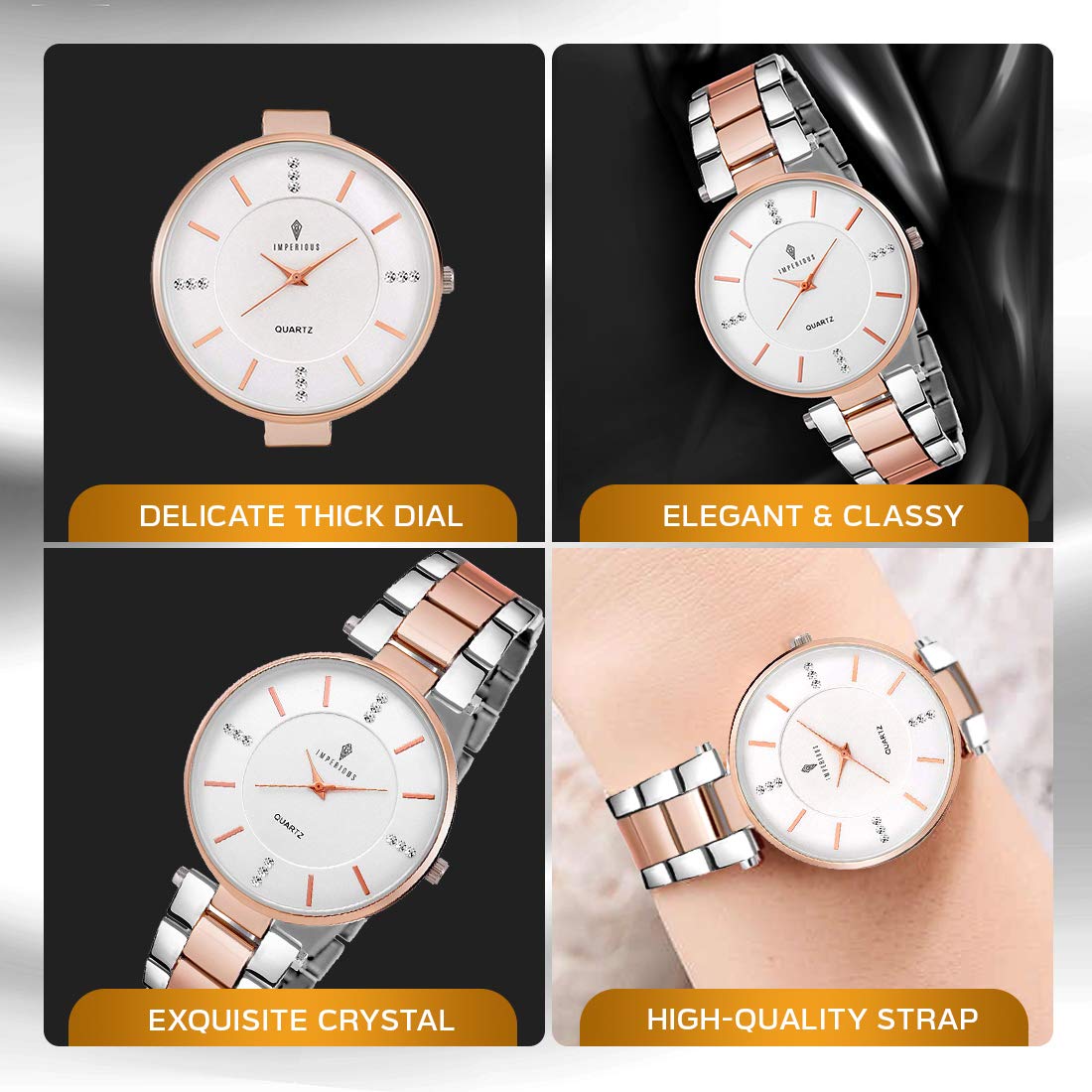 Imperious White Analogue Watch Silver Dial Strap Watch