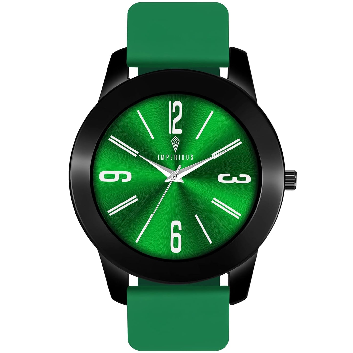 IMPERIOUS - THE ROYAL WAY Watches for Men Round Analogue Stainless Steel Dial Men Watch with Silicon Adjustable Strap Watches for Boys - (Dark Green)