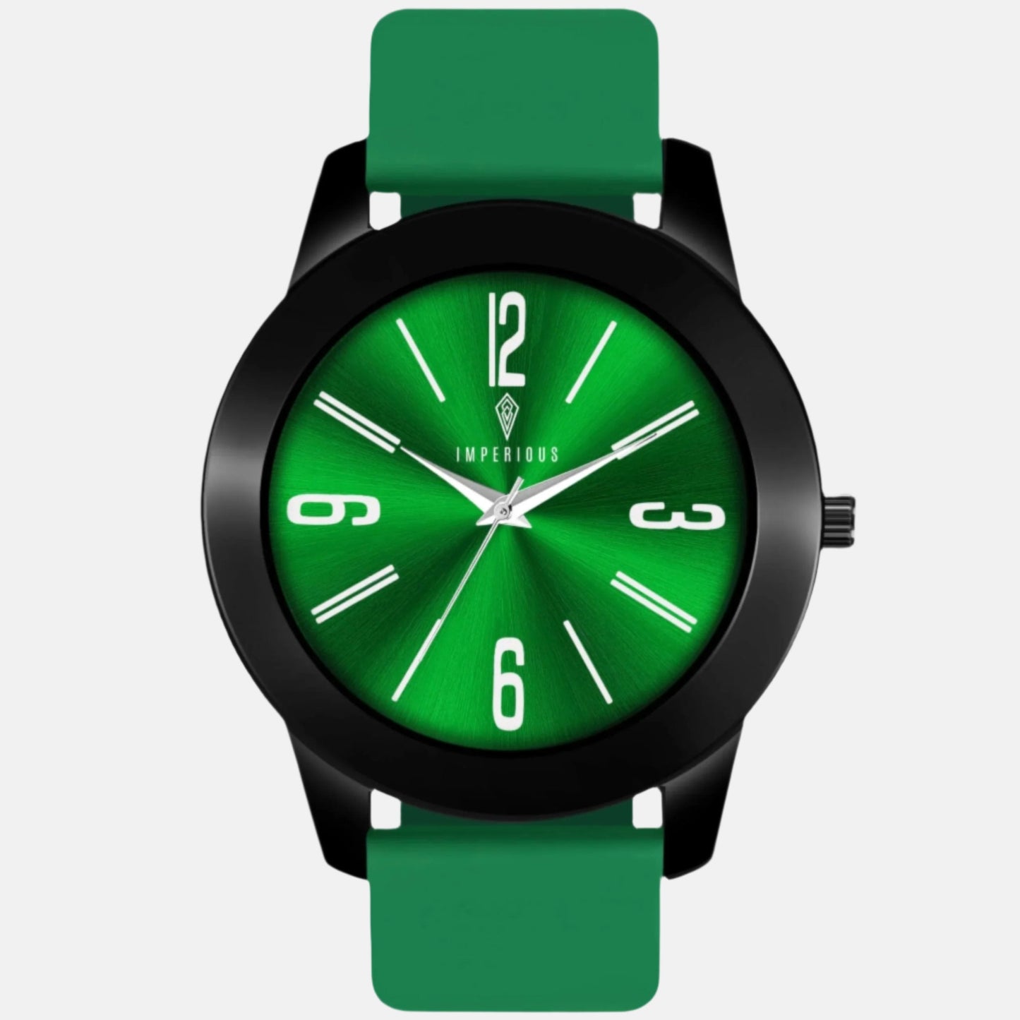IMPERIOUS - THE ROYAL WAY Watches for Men Round Analogue Stainless Steel Dial Men Watch with Silicon Adjustable Strap Watches for Boys - (Dark Green)
