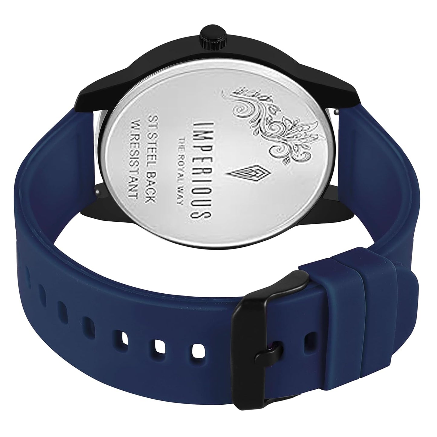 IMPERIOUS - THE ROYAL WAY Watches for Men Round Analogue Stainless Steel Dial Men Watch with Silicon Adjustable Strap Watches for Boys