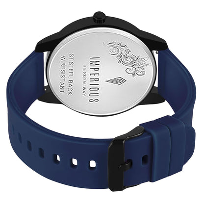 IMPERIOUS - THE ROYAL WAY Watches for Men Round Analogue Stainless Steel Dial Men Watch with Silicon Adjustable Strap Watches for Boys