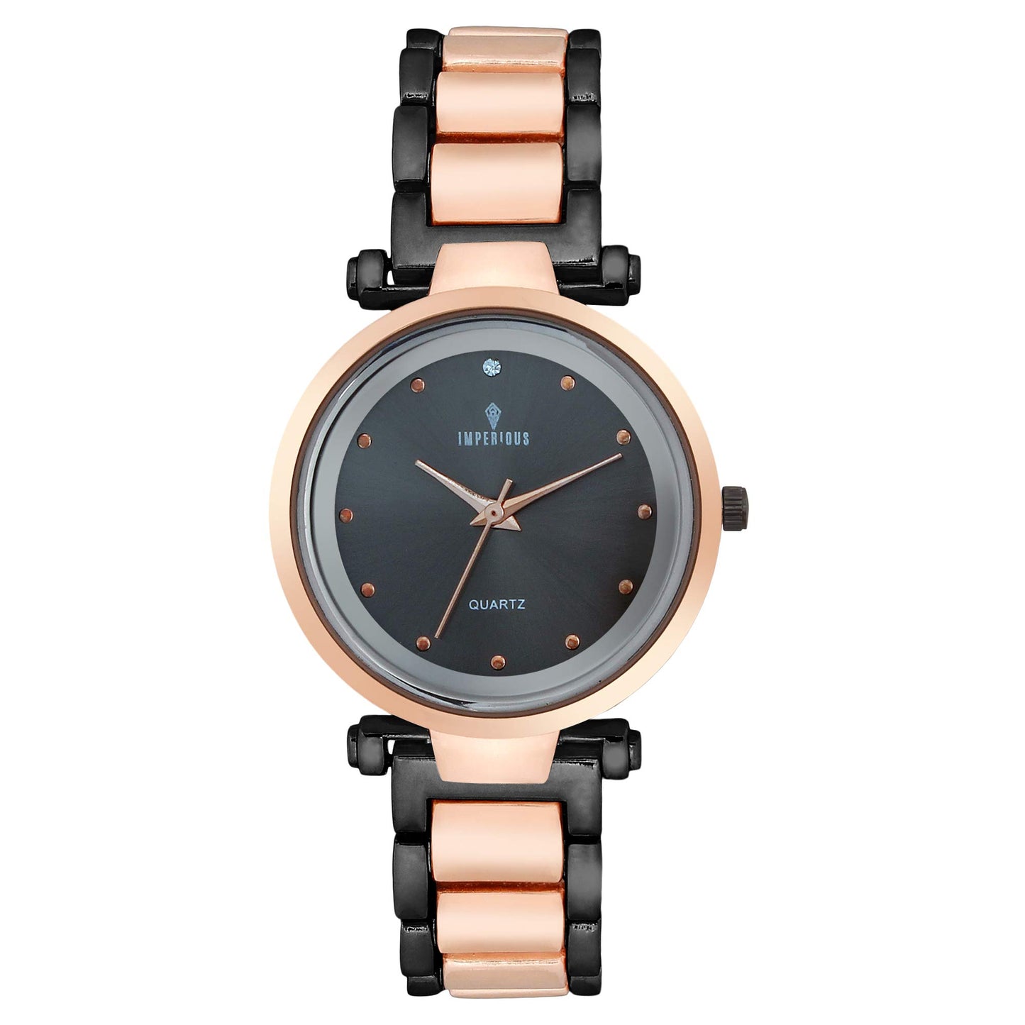 IMPERIOUS - THE ROYAL WAY Analogue Women's Watch (Black Dial)